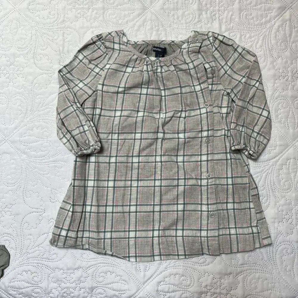 Gap Plaid Long Sleeve Dress Size 12-18m